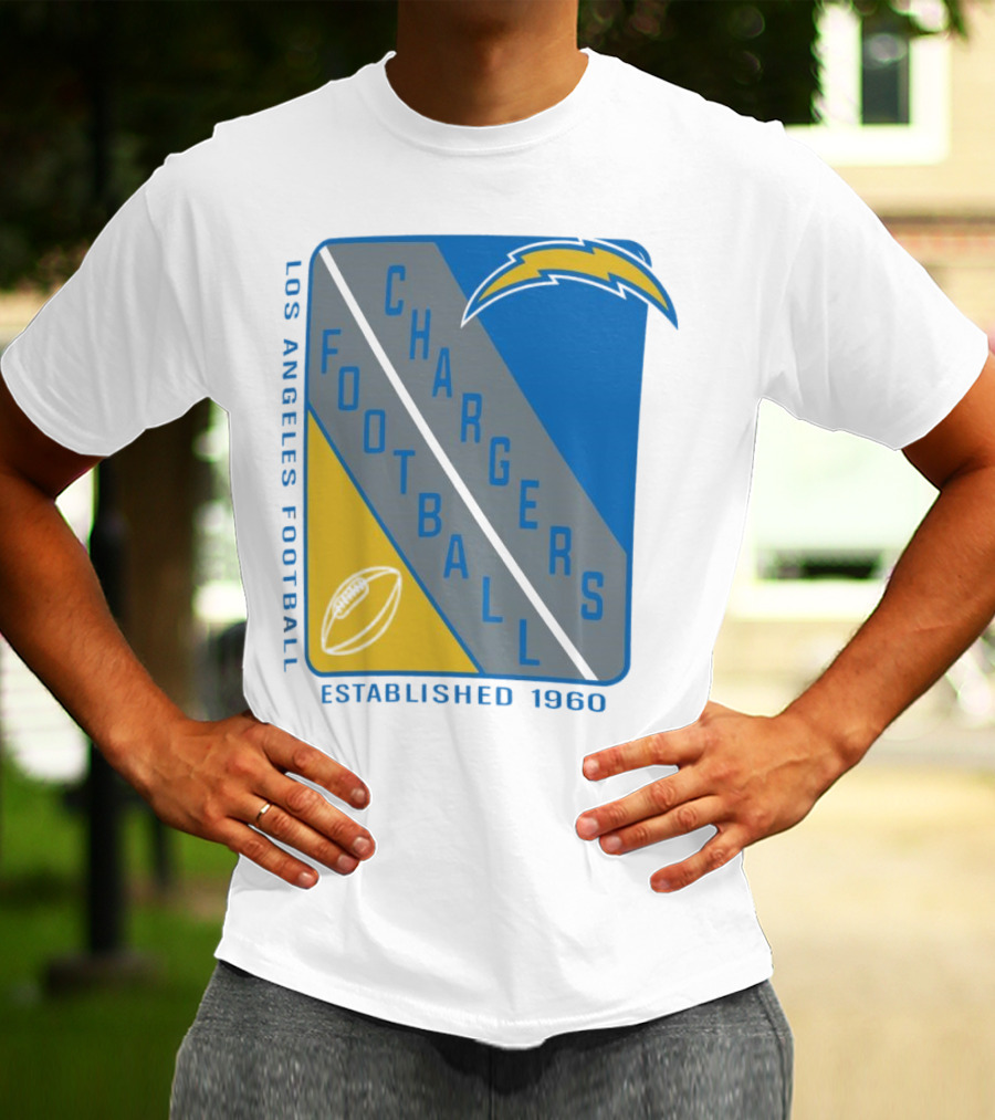 Los Angeles Chargers Football Shield Established 1960 T-Shirt