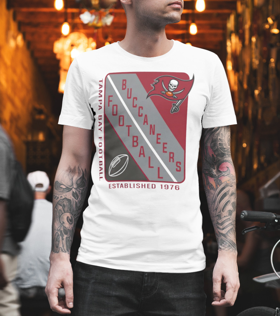 Tampa Bay Buccaneers Football Established 1976 Shield T-Shirt