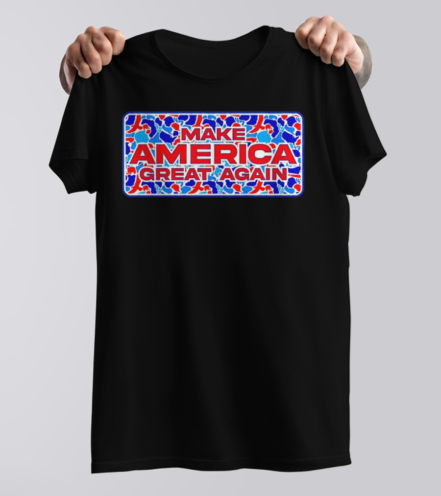 Make America Great Again Camo Red Blue White T-Shirt