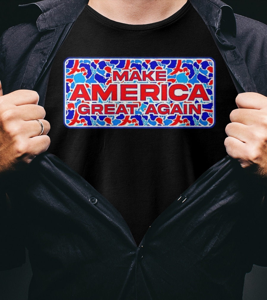 Make America Great Again Camo Red Blue White T-Shirt