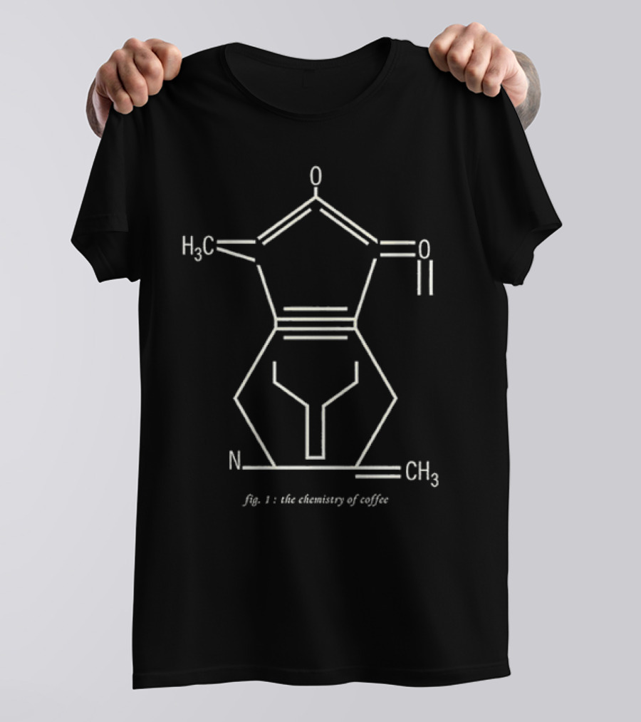 Fig. 1 The Chemistry Of Coffee Molecular Structure T-Shirt