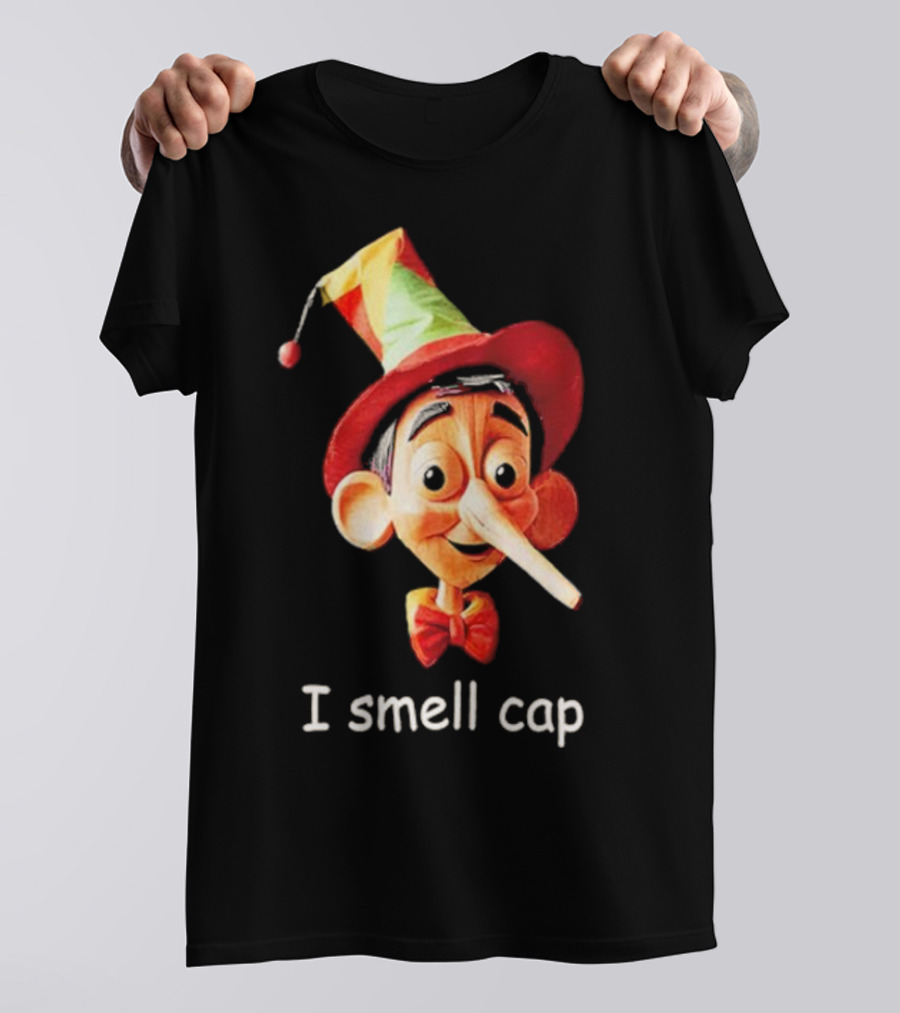 I Smell Cap Puppet Pinocchio With Colorful Hat And Bow Tie T-Shirt