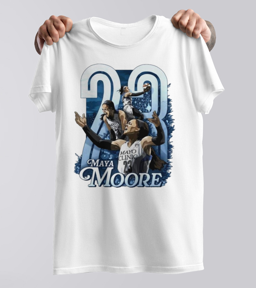 Maya Moore 23 Mayo Clinic Retro Basketball Legend T-Shirt