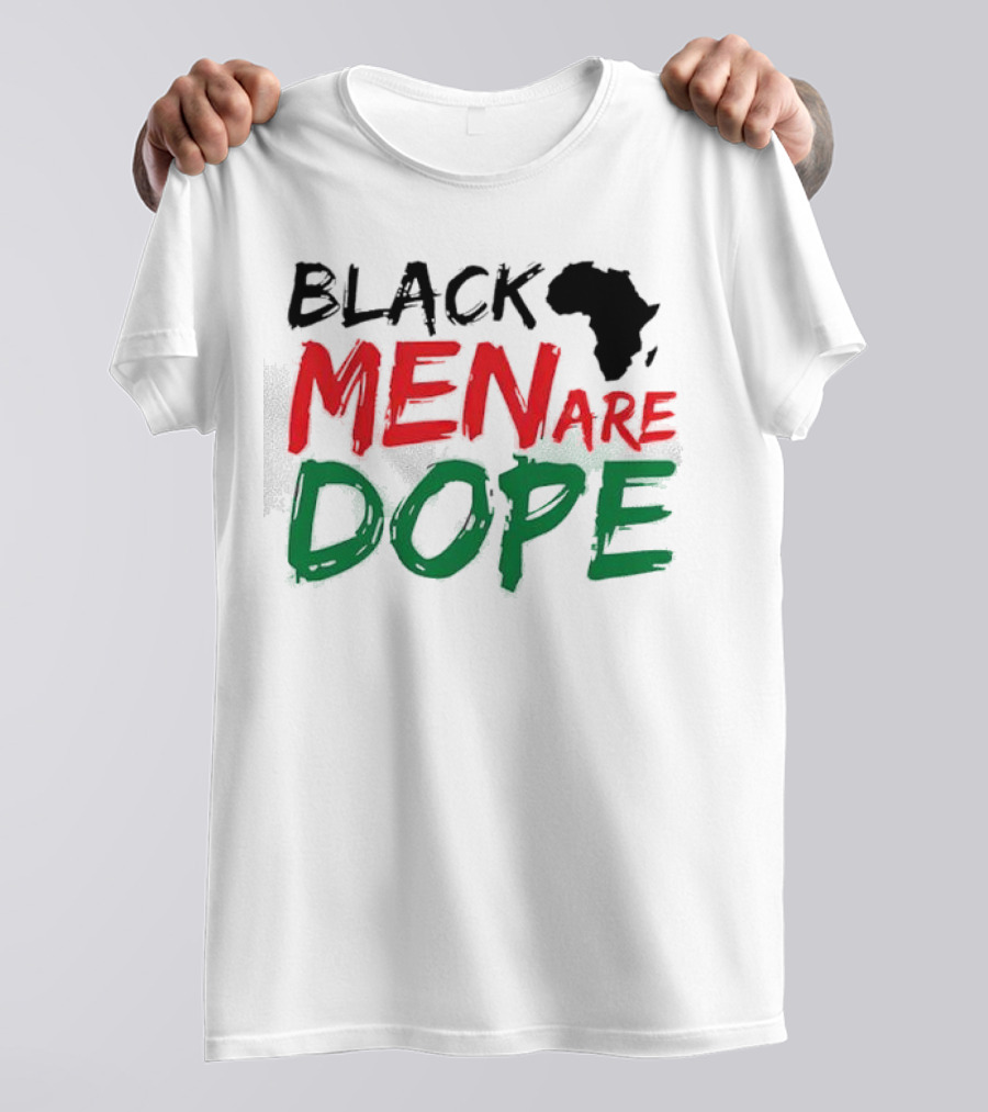 Black Men Are Dope Africa Silhouette Red Green T-Shirt