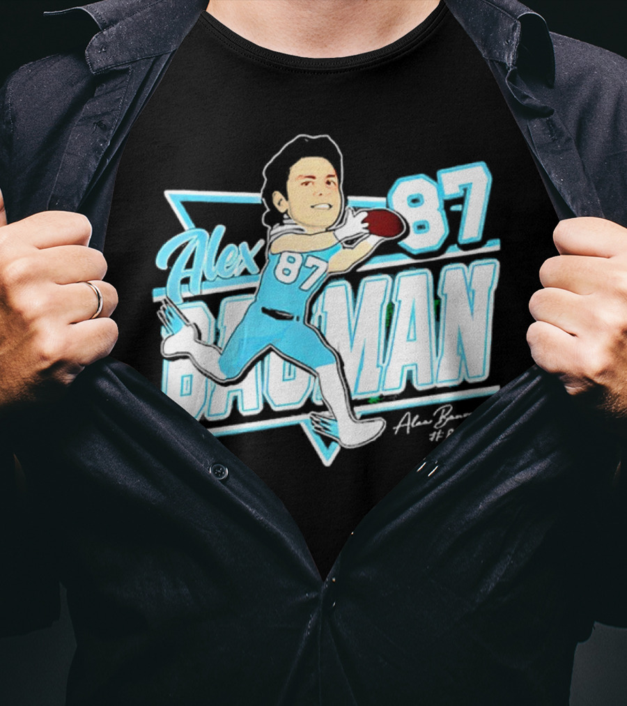 Tulane Green Wave Alex Bauman 87 Cartoon Football Character T-Shirt