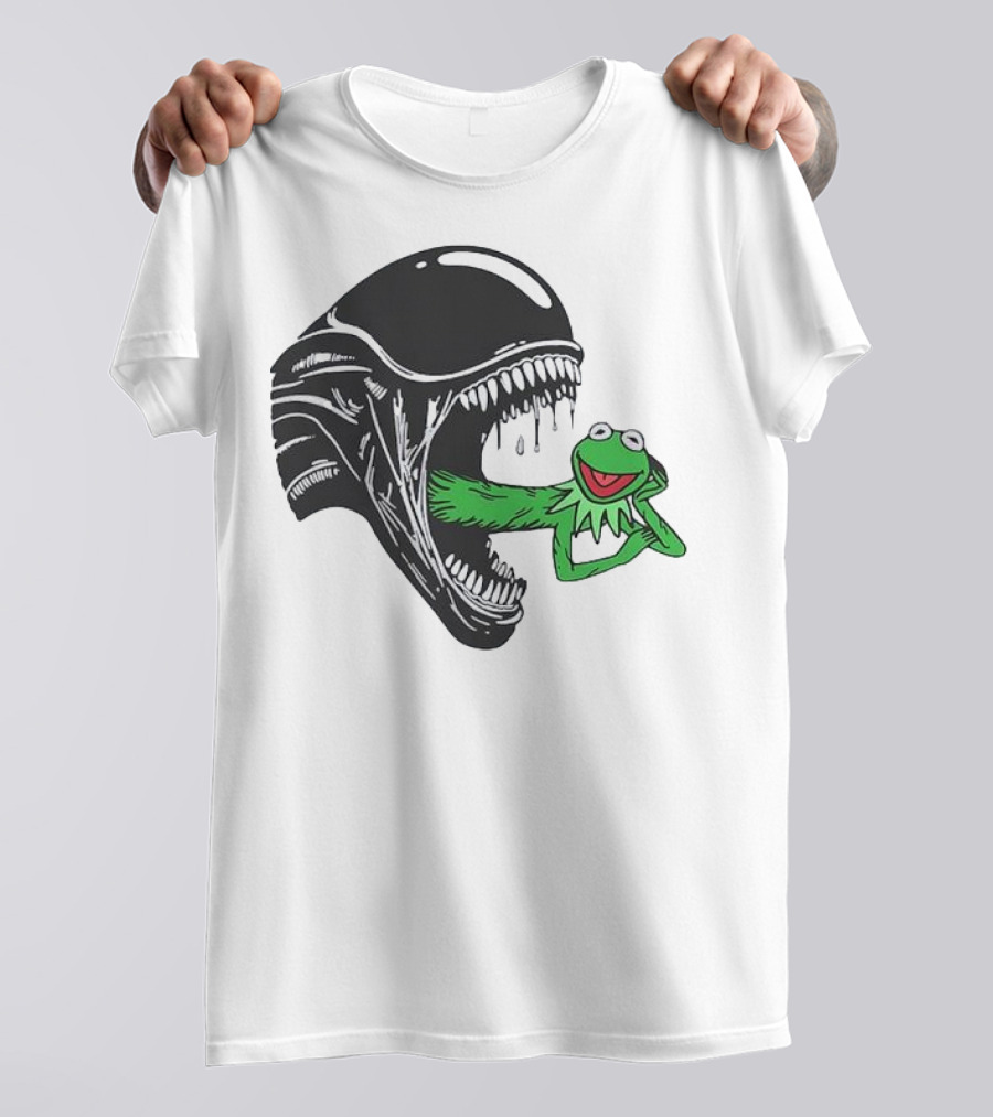Alien Kermit Xenomorph Mashup Funny T-Shirt