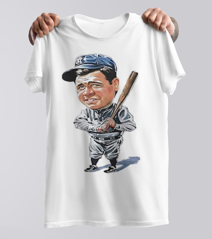 Babe Ruth NY Baseball Retro Caricature T-Shirt