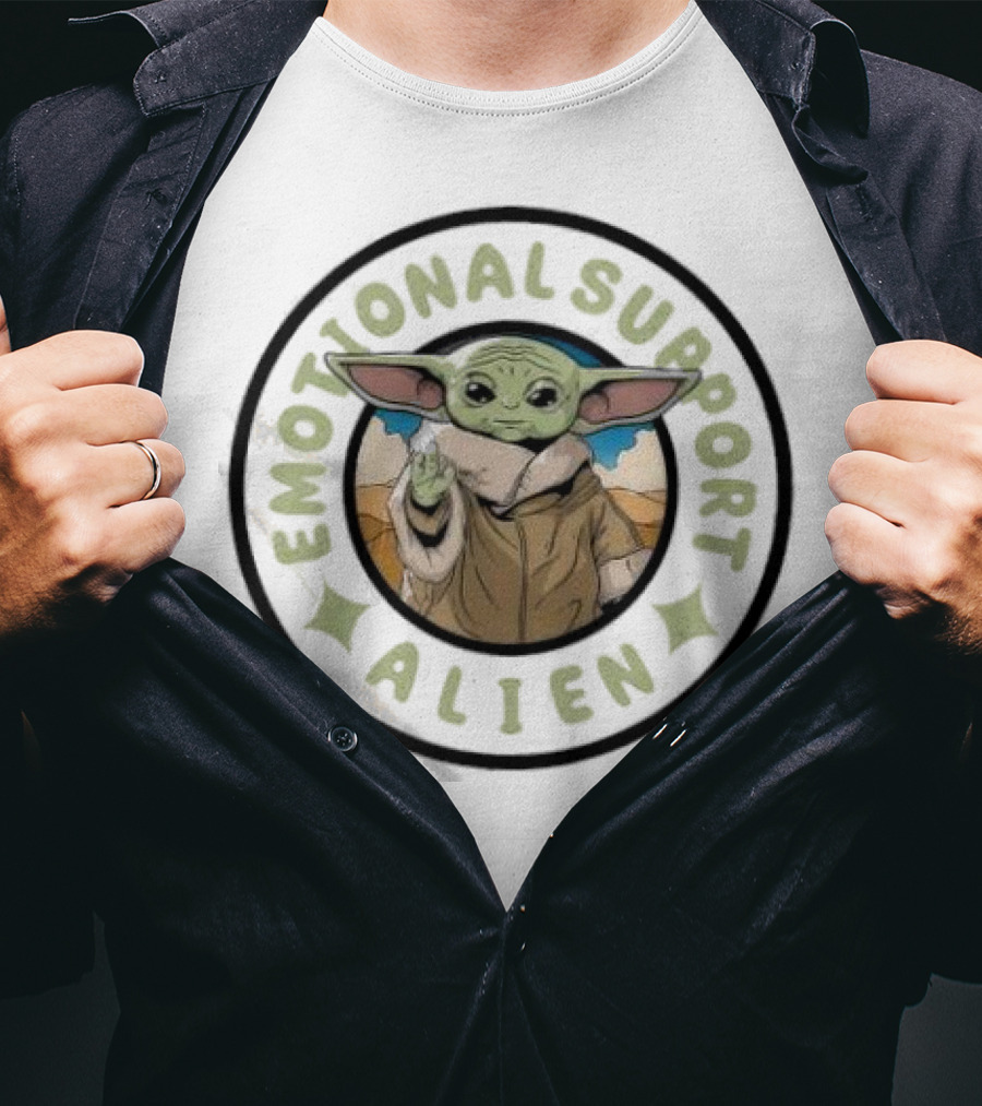 Emotional Support Alien Din Grogu Desert Oasis T-Shirt