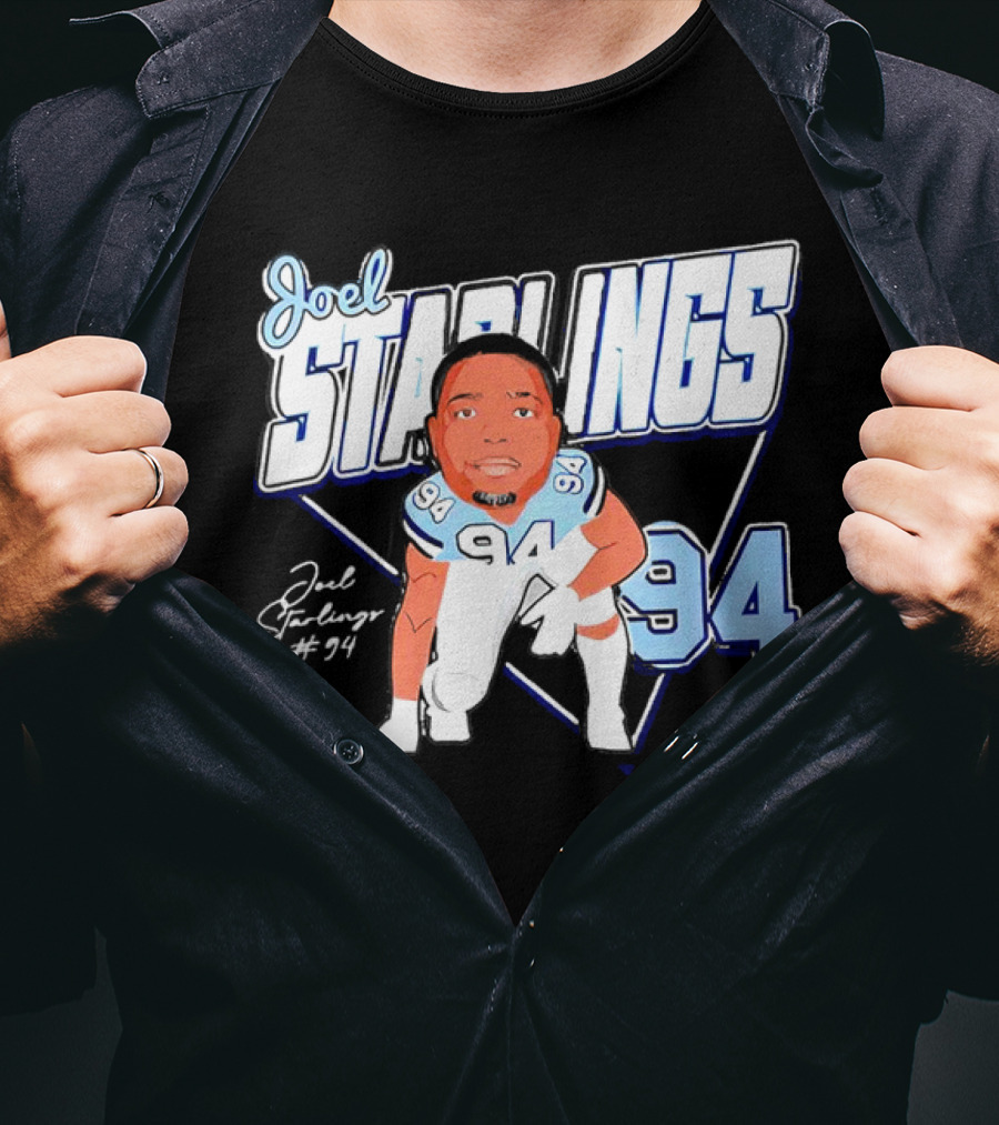 Joel Starlings North Carolina Tar Heels #94 Cartoon Character T-Shirt