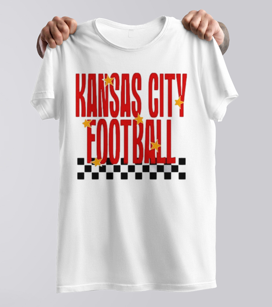 KANSAS CITY FOOTBALL Red Stars Checkerboard Deep Heather T-Shirt