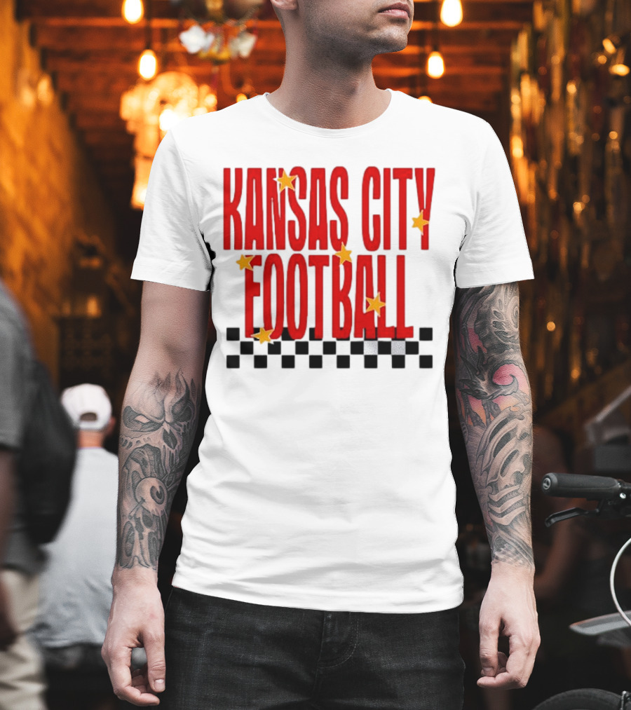 KANSAS CITY FOOTBALL Red Stars Checkerboard Deep Heather T-Shirt