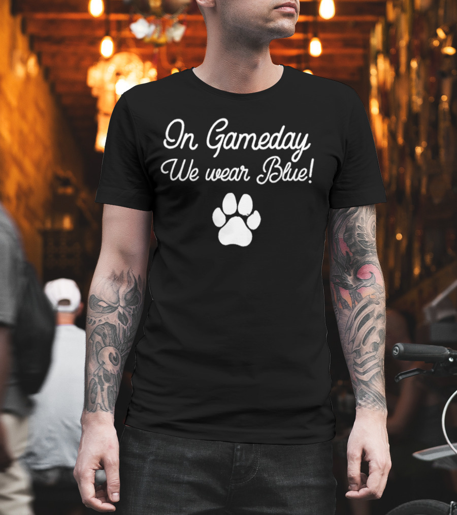 Kentucky Wildcats In Gameday We Wear Blue Paw Prints T-Shirt