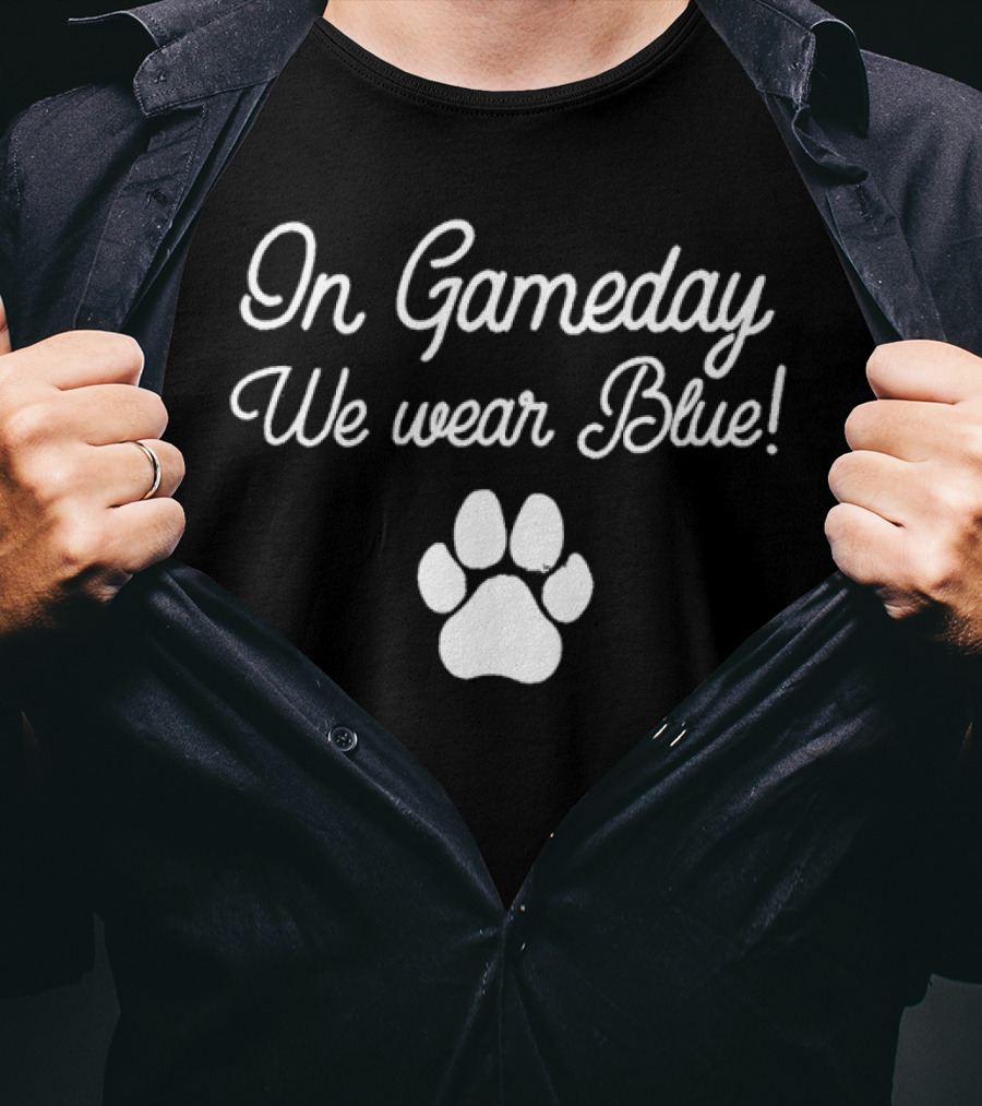 Kentucky Wildcats In Gameday We Wear Blue Paw Prints T-Shirt