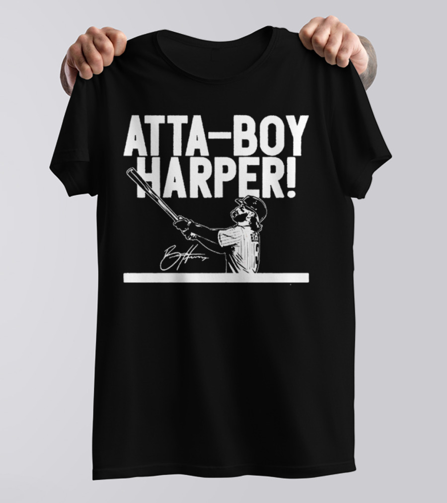 Philadelphia Phillies Atta-boy Harper Signature Baseball T-Shirt