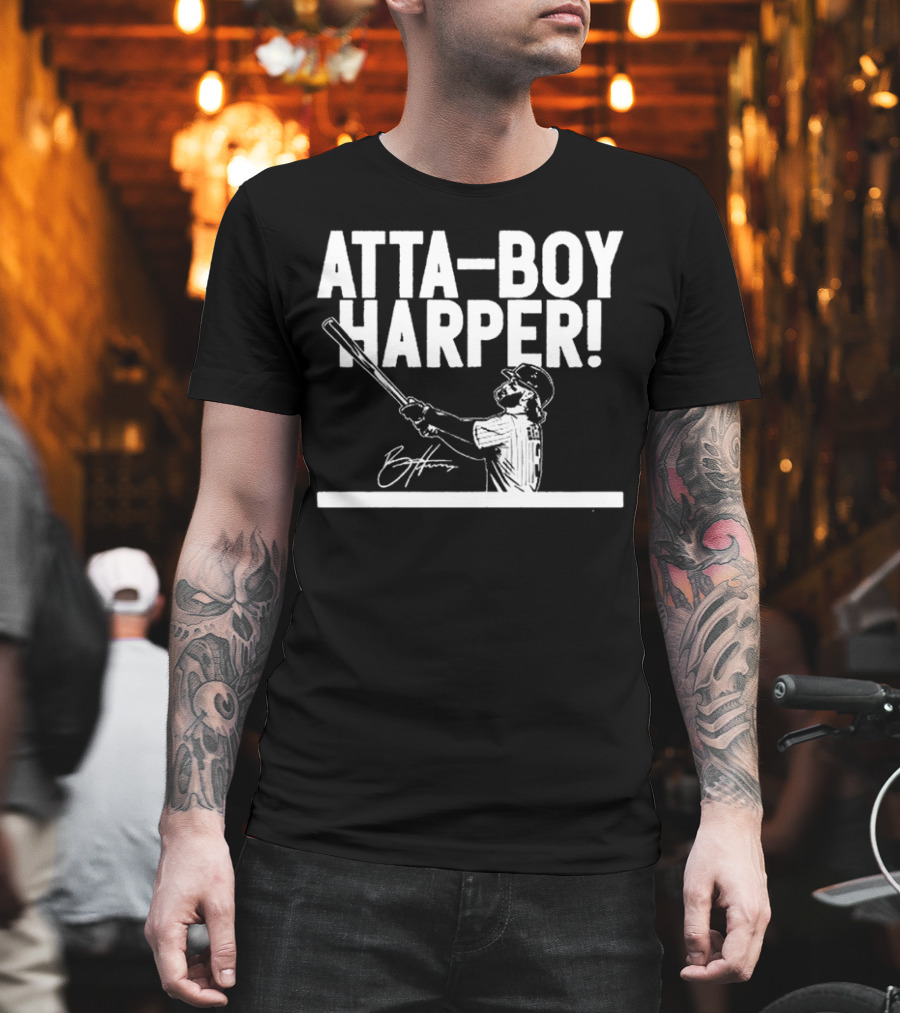 Philadelphia Phillies Atta-boy Harper Signature Baseball T-Shirt