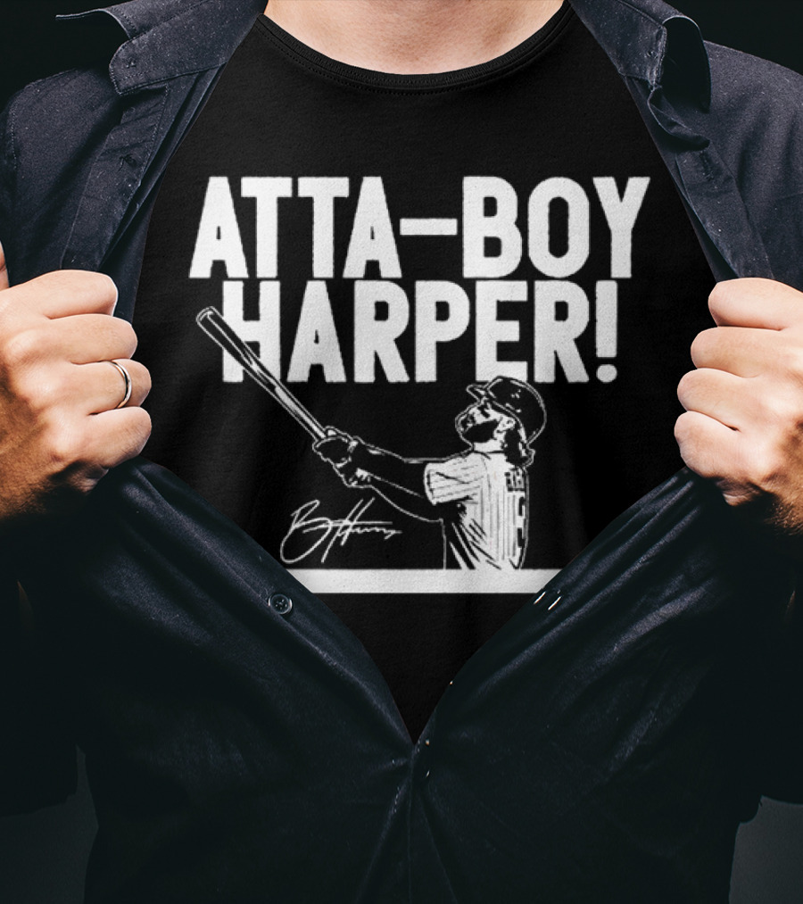 Philadelphia Phillies Atta-boy Harper Signature Baseball T-Shirt