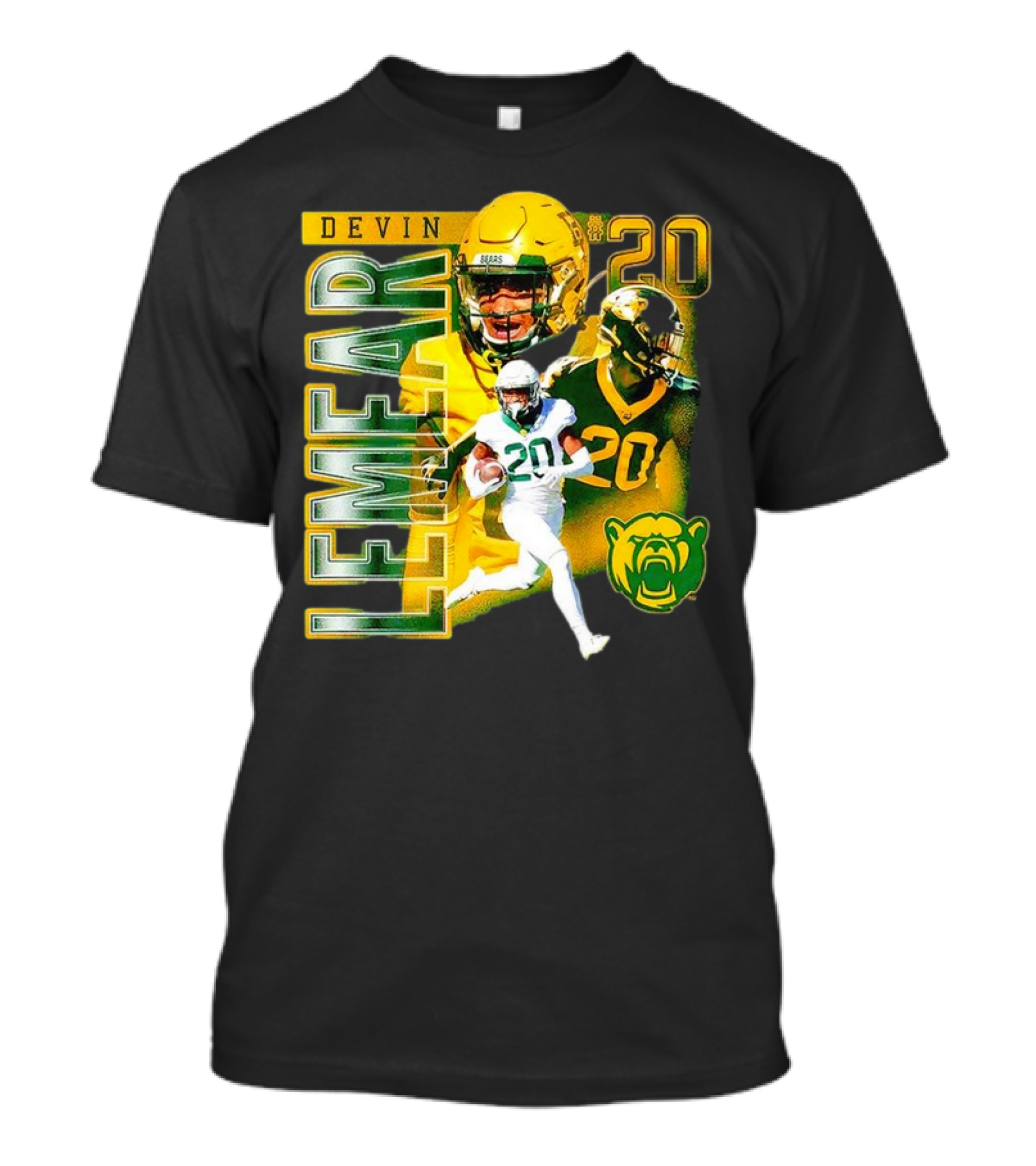 Devin Lemear 20 Baylor Bears Football Player Collage T-Shirt