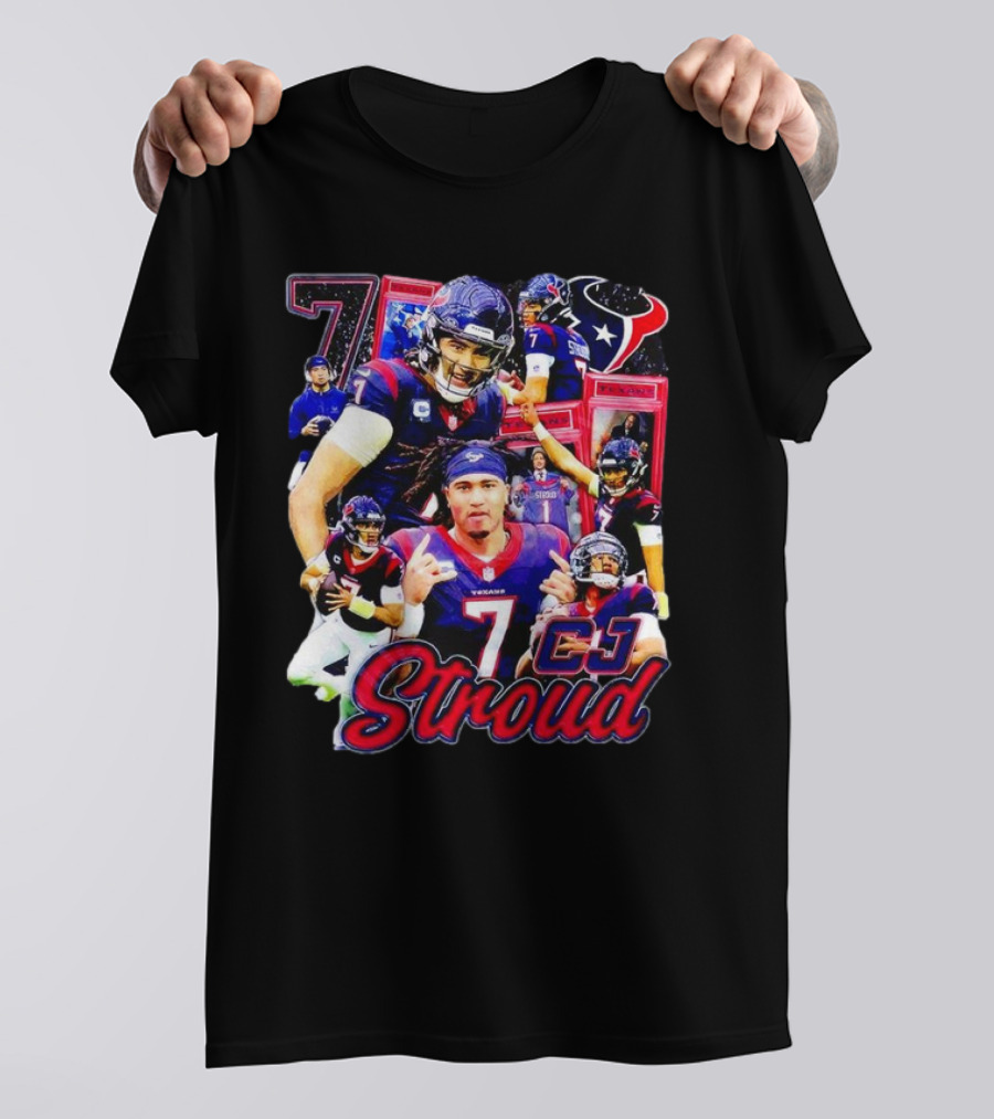 CJ Stroud Houston Texans 7 NFL Football Retro T-Shirt