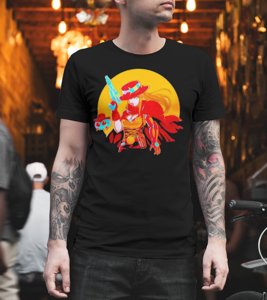 Samus Aran Metroid Marshal With Gun And Hat In Western T-Shirt