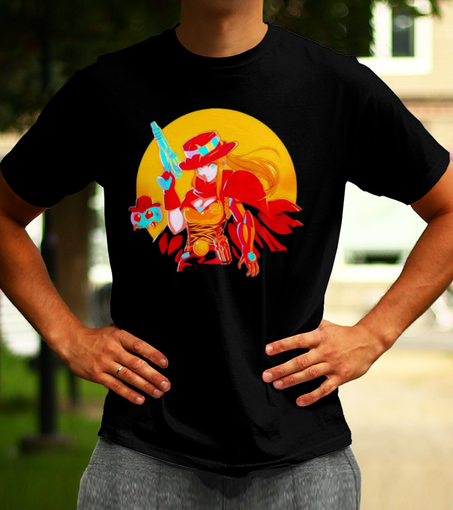 Samus Aran Metroid Marshal With Gun And Hat In Western T-Shirt