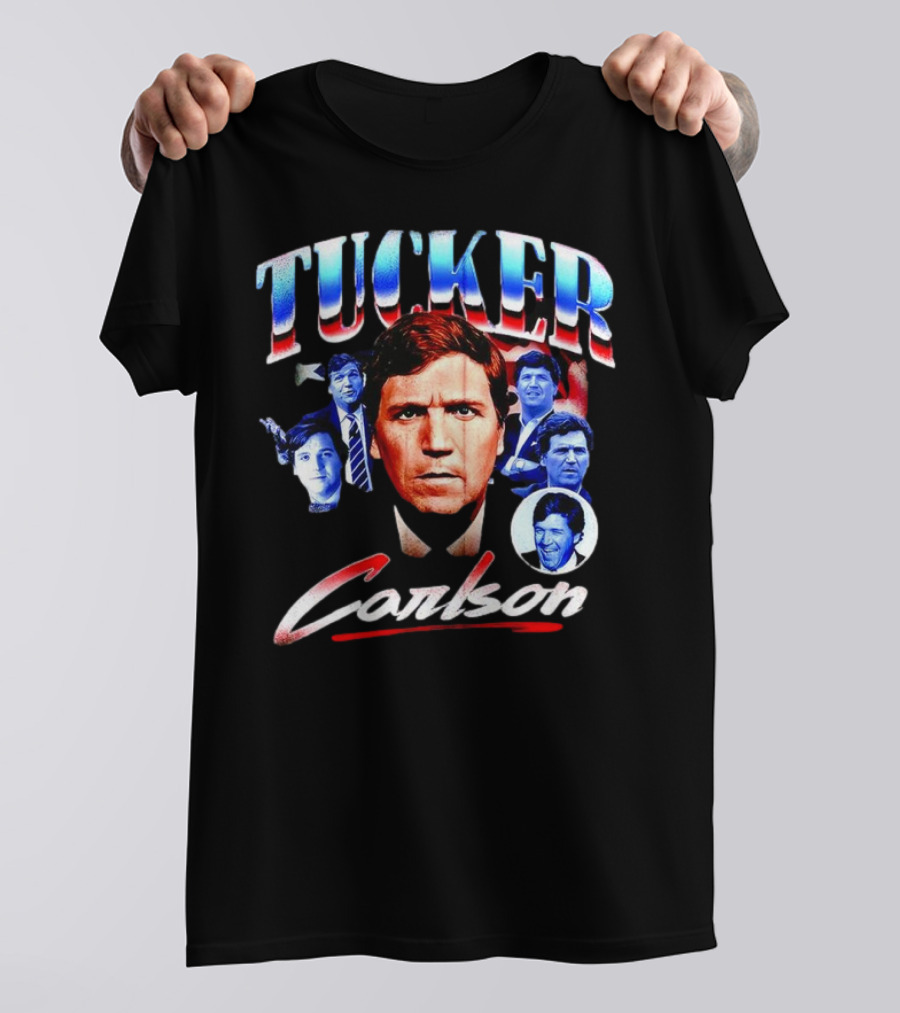Tucker Carlson Stars And Stripes Faces T-Shirt