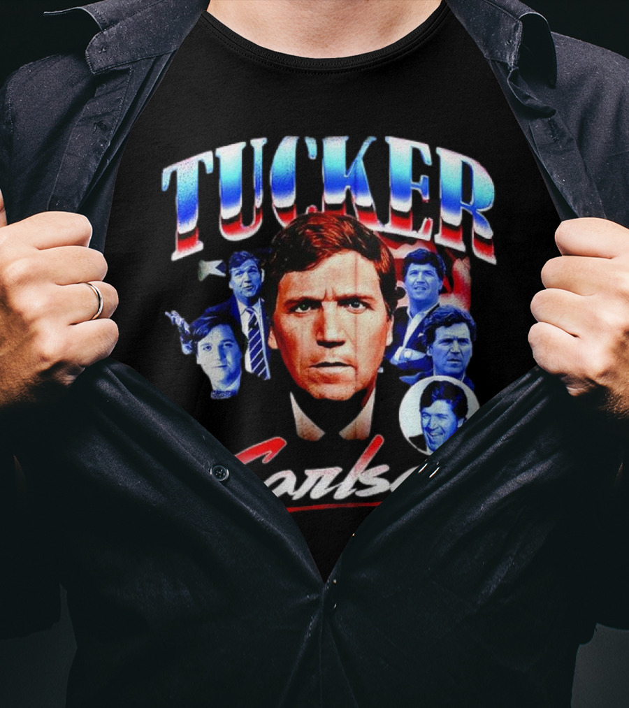 Tucker Carlson Stars And Stripes Faces T-Shirt