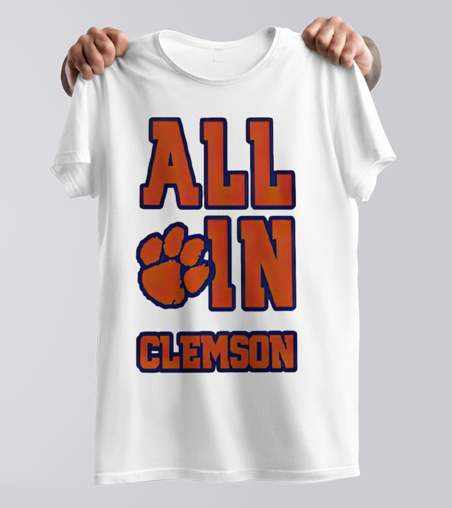 All In Clemson Tigers Football Paw T-Shirt