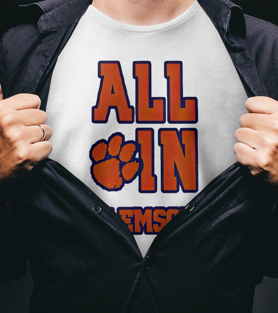 All In Clemson Tigers Football Paw T-Shirt