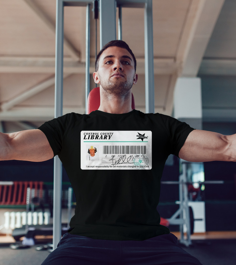 Control County Library Card Design With Signature And Photo T-Shirt