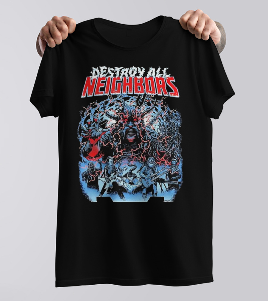 Destroy All Neighbors Monster Band Horror T-Shirt