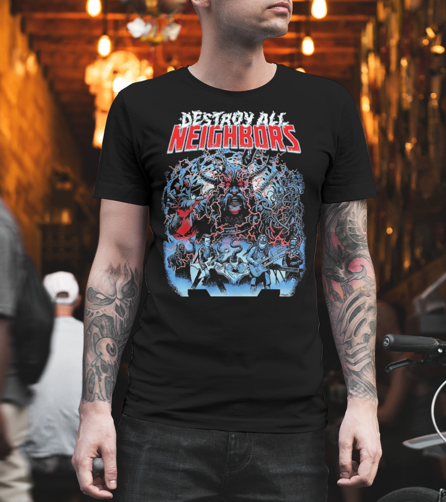 Destroy All Neighbors Monster Band Horror T-Shirt