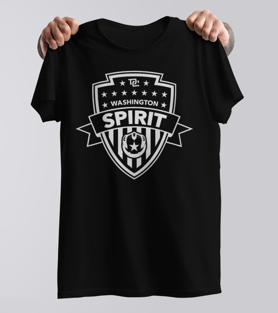 Washington Spirit Crest NWSL Logo With Stars And Soccer Ball T-Shirt