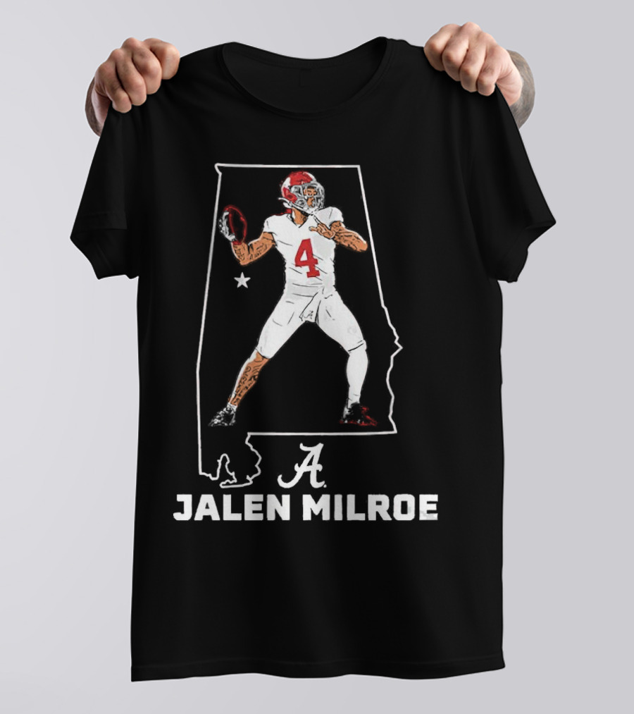 Alabama Crimson Tide Jalen Milroe Football Star T-Shirt