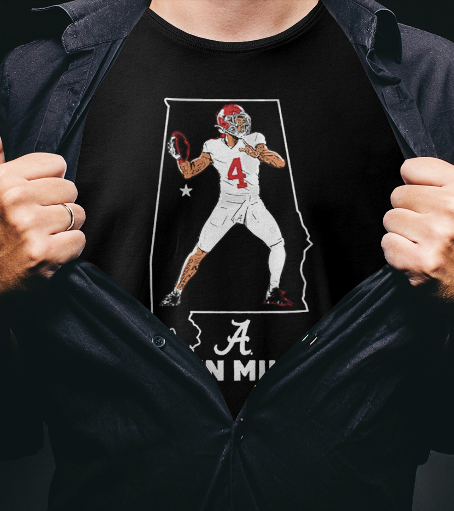 Alabama Crimson Tide Jalen Milroe Football Star T-Shirt