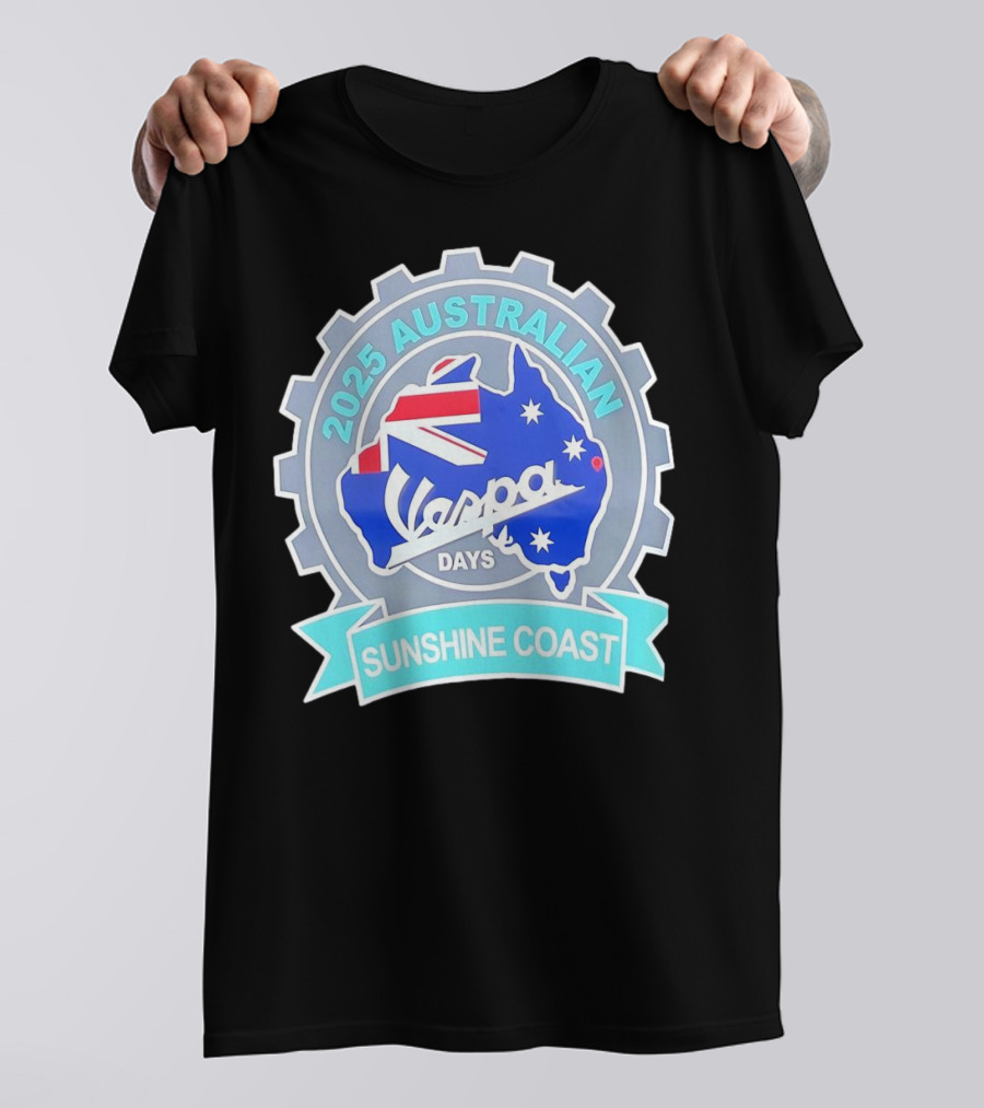 2025 Australian Sunshine Coast Vespa Days Australia Flag T-Shirt
