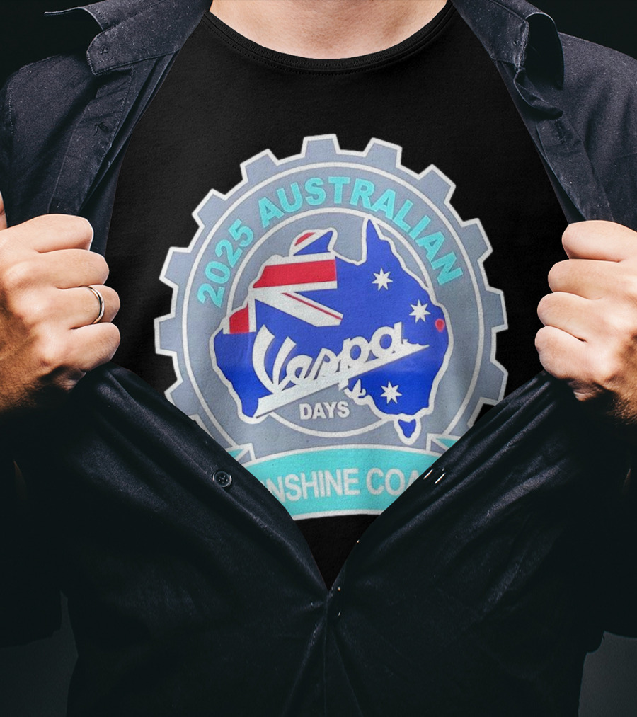 2025 Australian Sunshine Coast Vespa Days Australia Flag T-Shirt