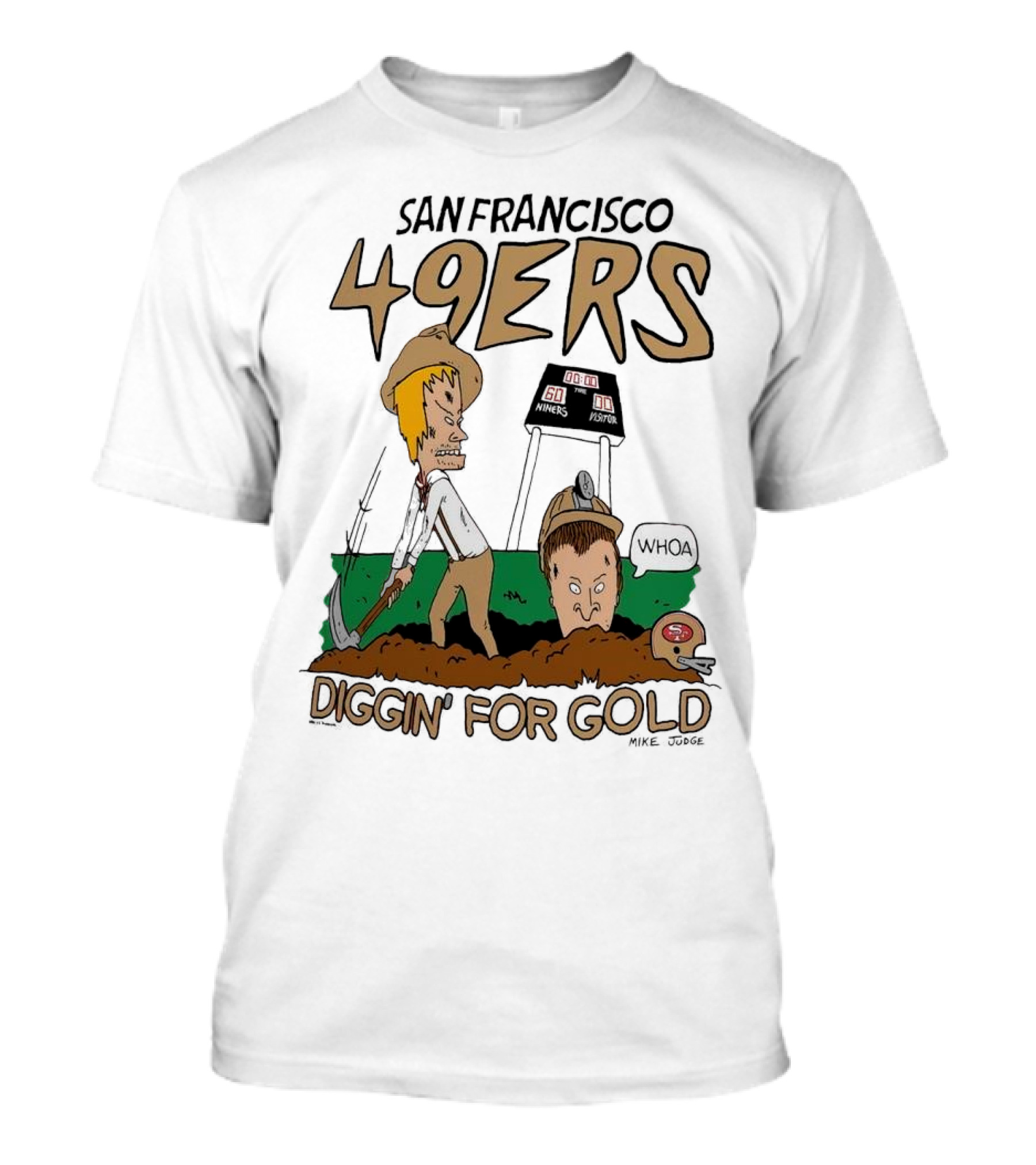 San Francisco 49ers Diggin' For Gold NFL X Beavis And Butt-Head T-Shirt