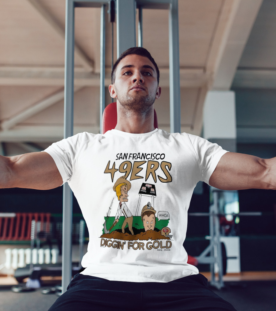 San Francisco 49ers Diggin' For Gold NFL X Beavis And Butt-Head T-Shirt