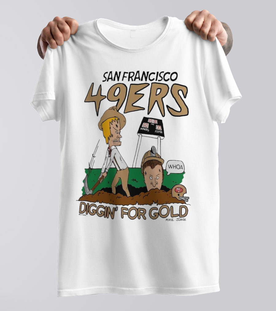 San Francisco 49ers Diggin' For Gold NFL X Beavis And Butt-Head T-Shirt
