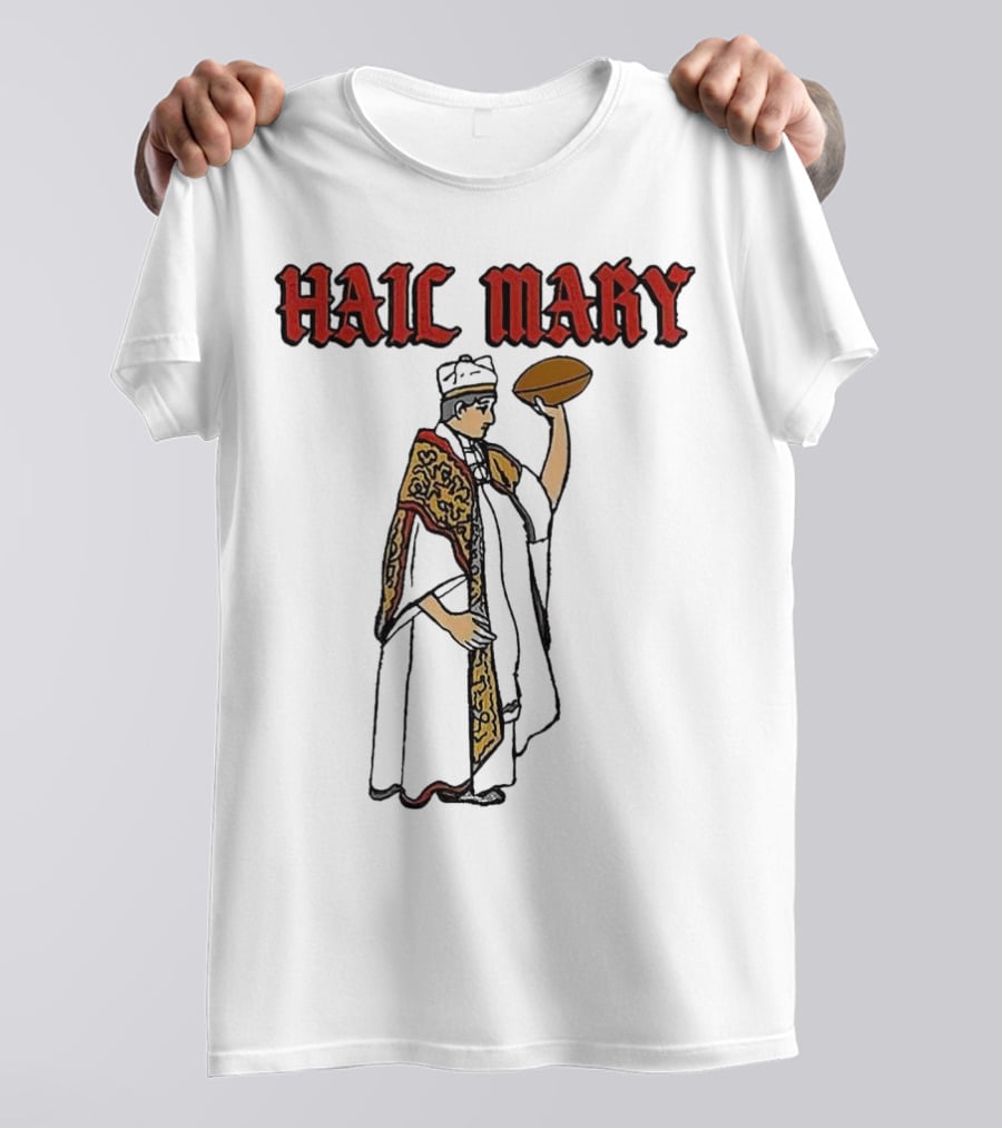 Hail Mary Priest Holding Football T-Shirt