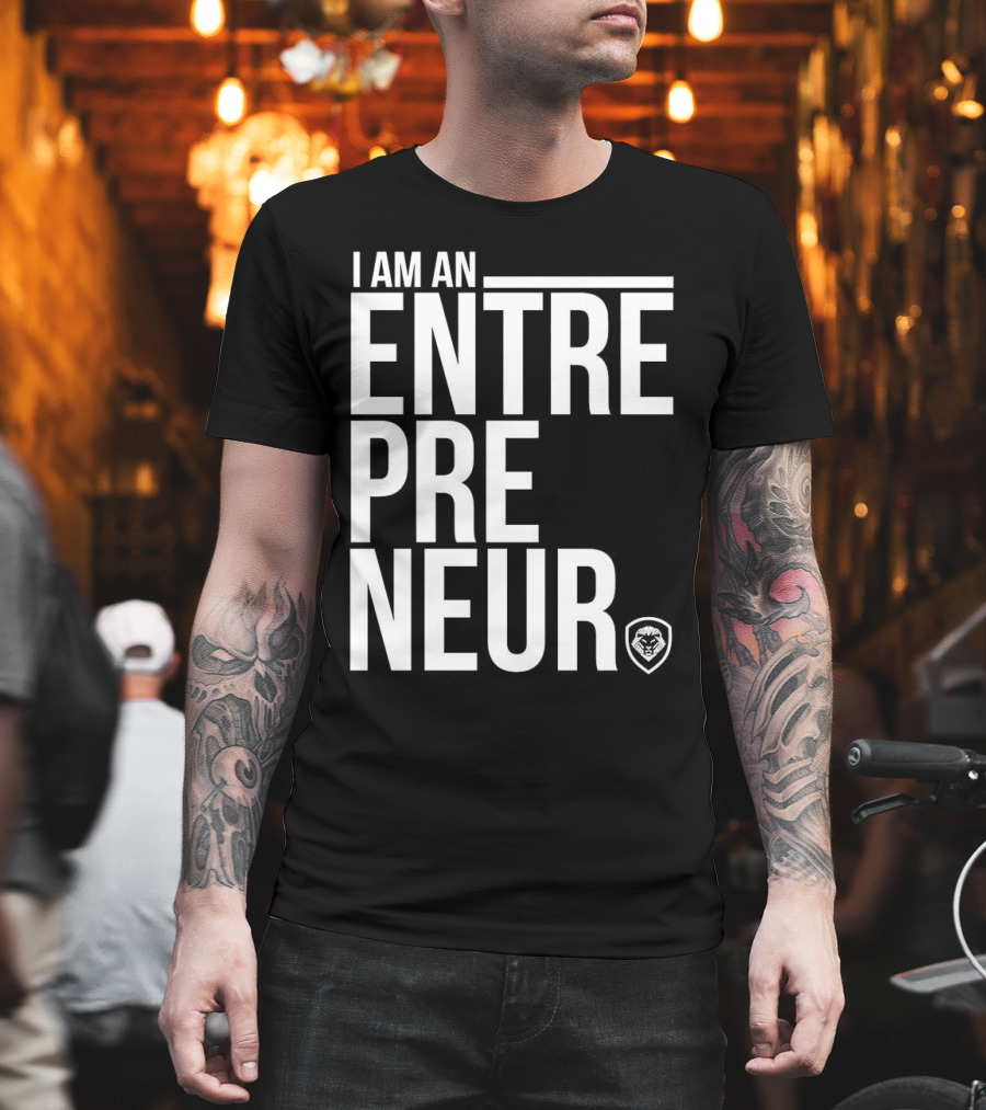 I Am An Entrepreneur Lion Shield Badge T-Shirt