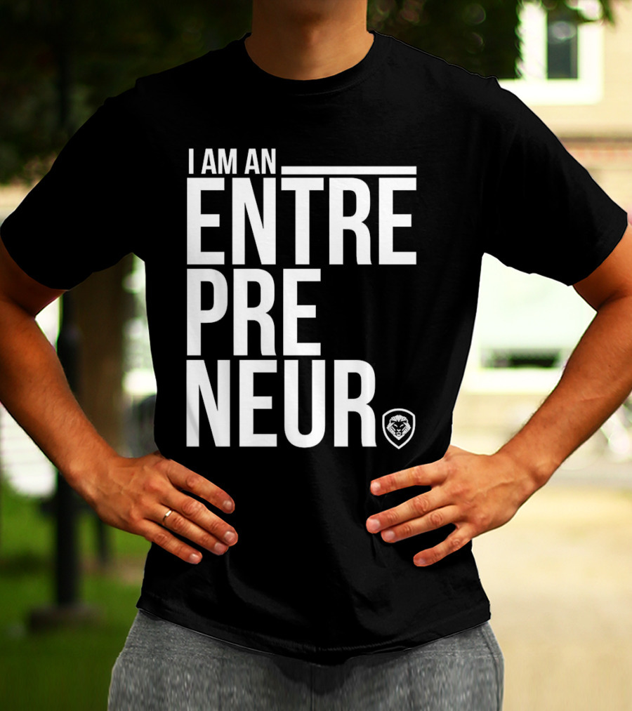 I Am An Entrepreneur Lion Shield Badge T-Shirt