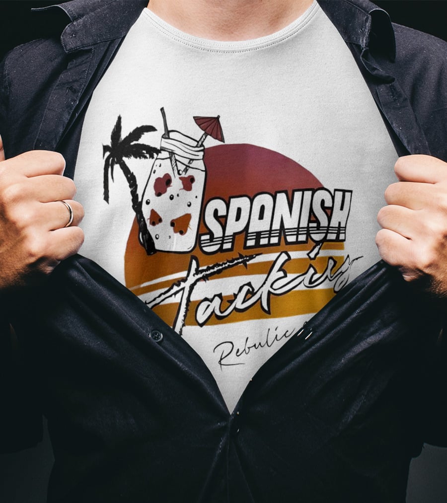 Spanish Jacking Republic Of Pirates Sunset Palm Tropical Drink T-Shirt