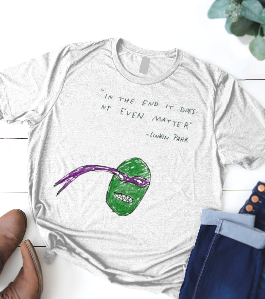 Linkin Park In The End It Does Nt Even Matter Green Mask Purple Band T-Shirt