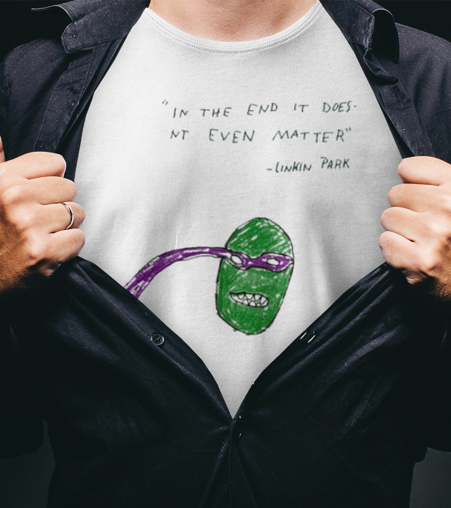 Linkin Park In The End It Does Nt Even Matter Green Mask Purple Band T-Shirt