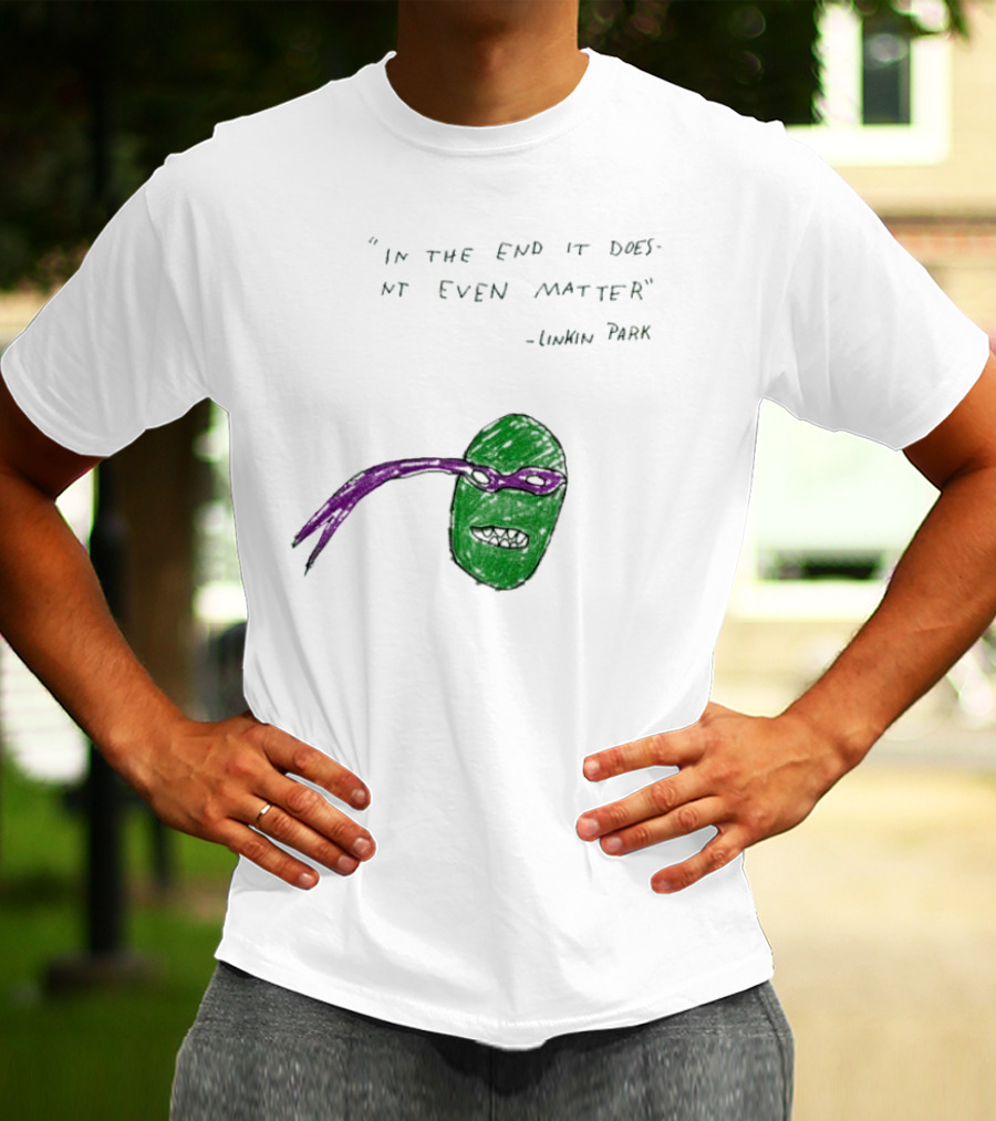 Linkin Park In The End It Does Nt Even Matter Green Mask Purple Band T-Shirt
