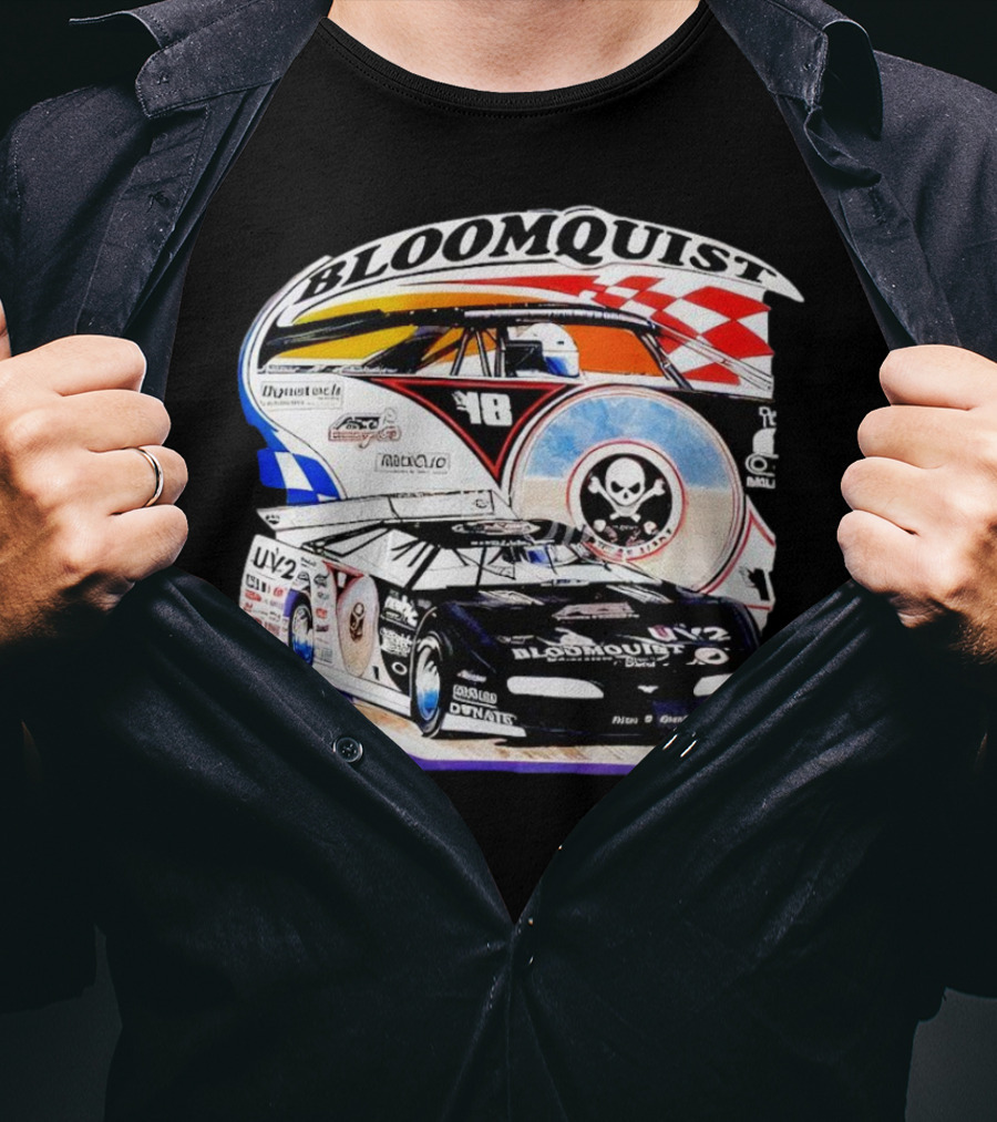 Bloomquist Dirt Late Model Champion 1998 Racing Skull T-Shirt