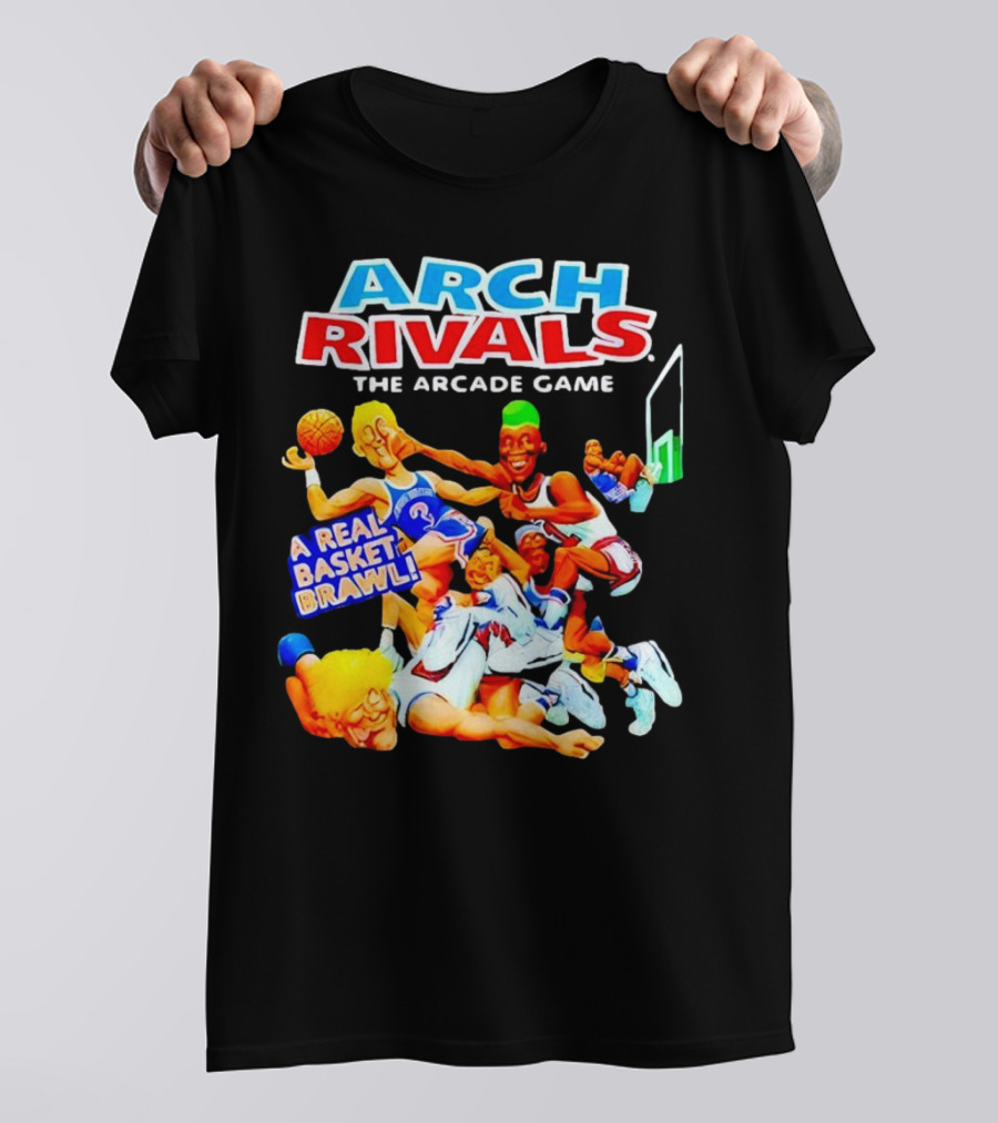 Arch Rivals Arcade Game A Real Basket Brawl Action Scene T-Shirt