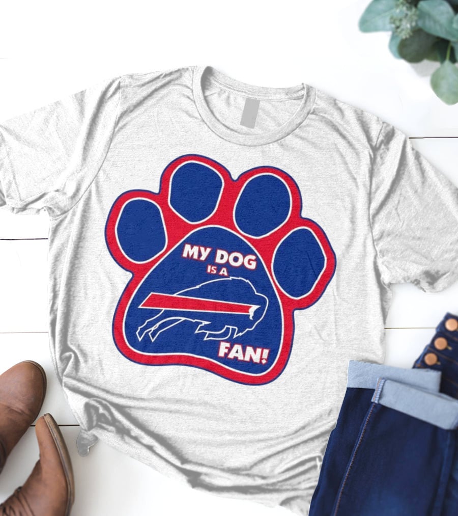Buffalo Bills My Dog Is A Fan Paw Prints T-Shirt