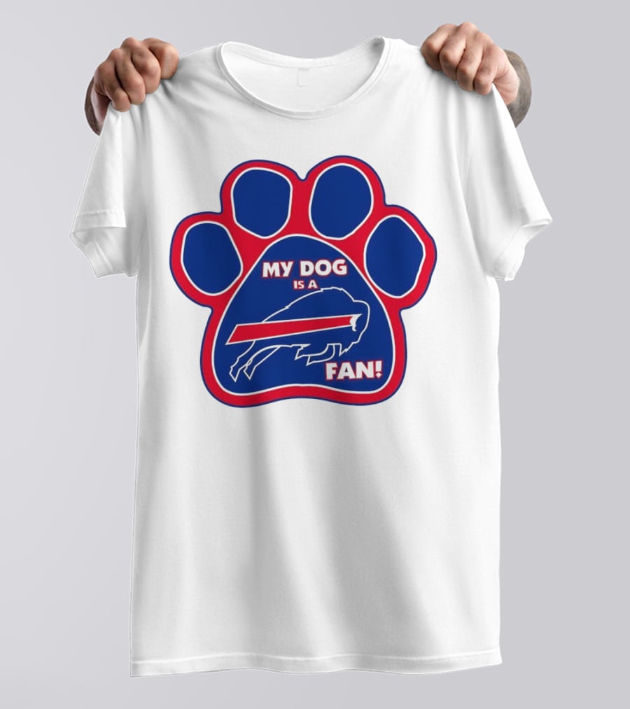 Buffalo Bills My Dog Is A Fan Paw Prints T-Shirt